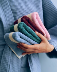 Stripe Washcloth 30x30 cm Burgundy