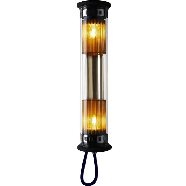 In The Tube 100-500 Vegglampe Svart / Gullreflektor / Gullmetallnett