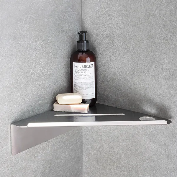Base Corner Shelf Brushed Stainless