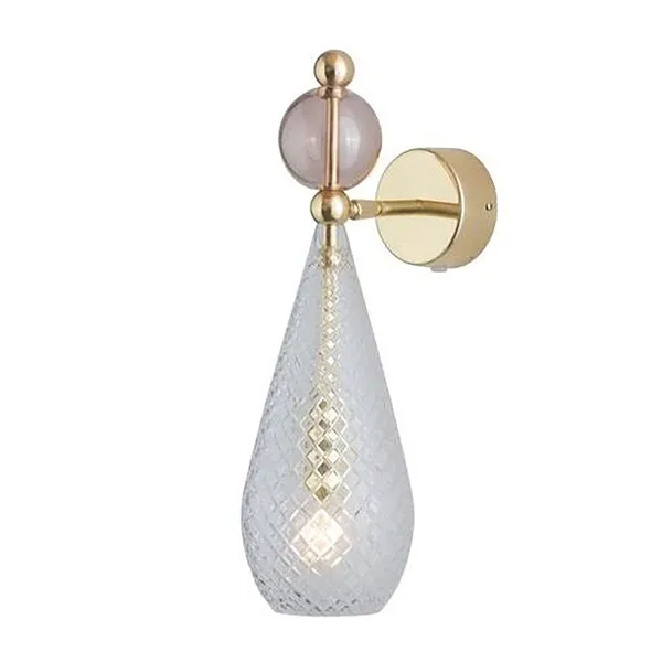 Smykke Vägglampa Crystal Check / Obsidian Ball / Shiny Gold