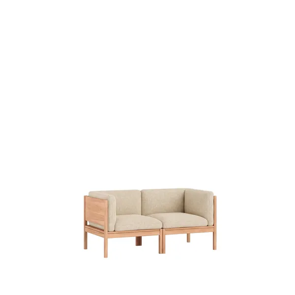 Modular 2-Seters Sofa Med Sider Eik/Moss 19