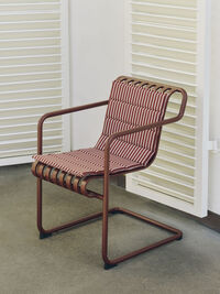 Palissade Cantilever Armchair Iron red powder coated steel