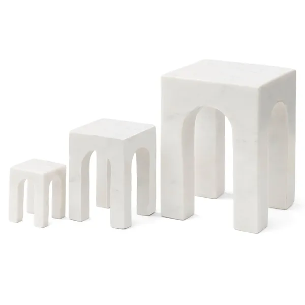 Arkis Bookend Bokstöd 3 Delar Vit