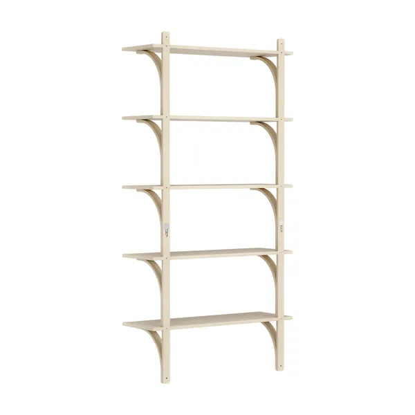 Levi Wall Shelf 90 cm Big Aluminium / Naturlack Ash