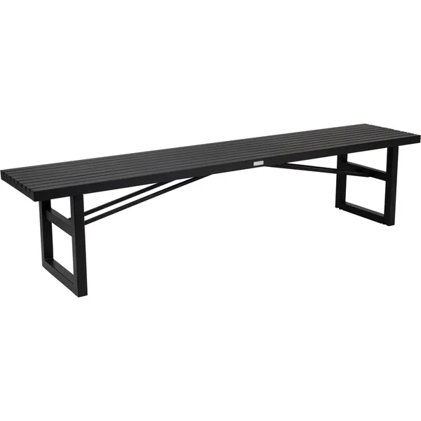 Vevi Bænk 200 cm Aluminium Sort