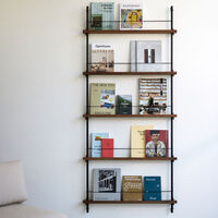 Magazine Hylle 85x188 cm Oak/Sort