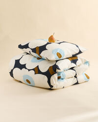 Unikko Dynebetræk 140x200 cm Offwhite / Blueberry