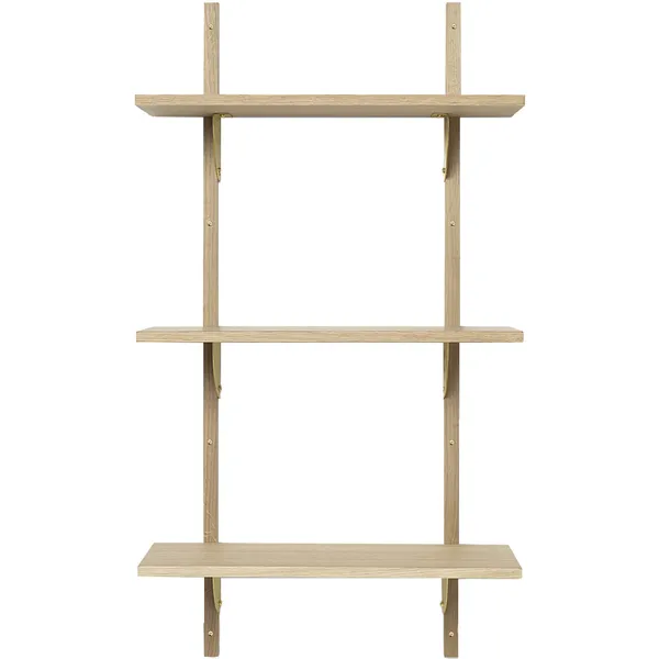 Sector Tripple Narrow Hylla 54x102 cm Ek/Mässing