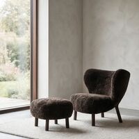 Little Petra VB1 Lounge Chair Set Sheepskin Espresso / Dark Stained Oak