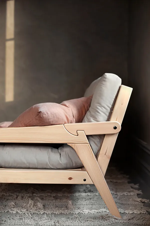 Grab Bäddsoffa Med Madrass Klarlackad / Beige