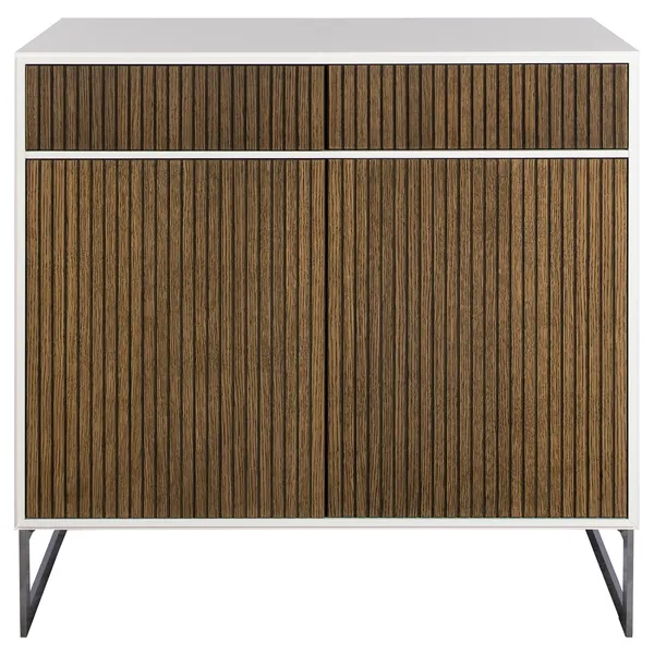 Line Burned Walnut Skänk Vit/Krom