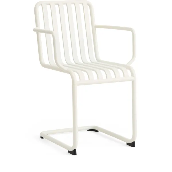Palissade Cantilever Armchair Cream white powder coated steel