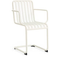 Palissade Cantilever Armchair Cream white powder coated steel