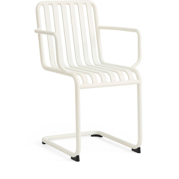 Palissade Cantilever Armchair Cream white powder coated steel