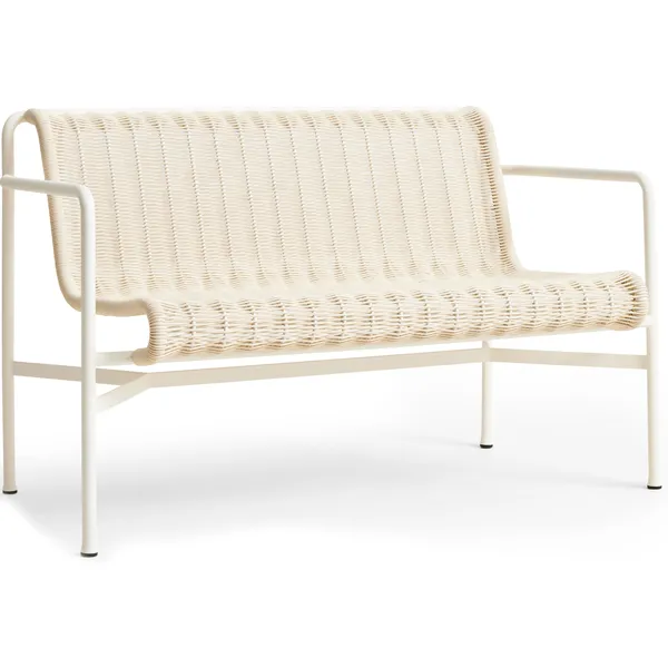 Palissade Cord Spisebordsbænk Med Armlæn Cream White