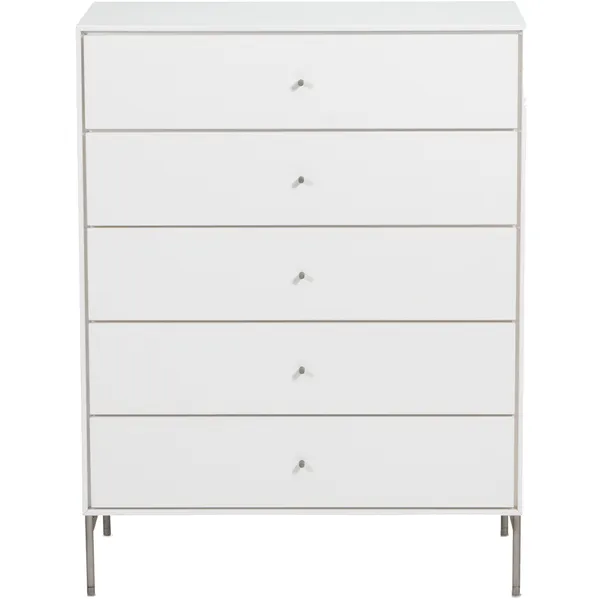 Volt Kommode 5 Skuffer Beige/Rustfrit Stål