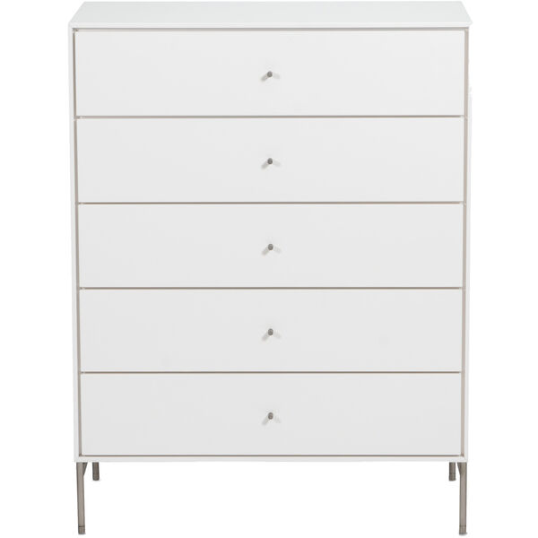 Volt Kommode Fem Skuffer 80x40x105 cm Hvit