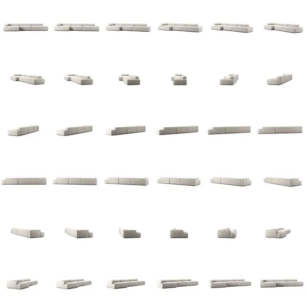 Grand 5-Personers Sofa åben ende Højre Moon White