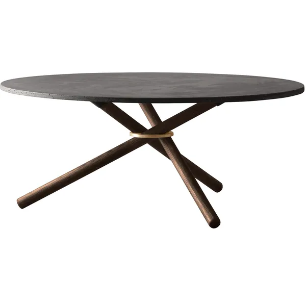 Bertha Salongbord 90 cm Mørk Betong / Mørk Eik