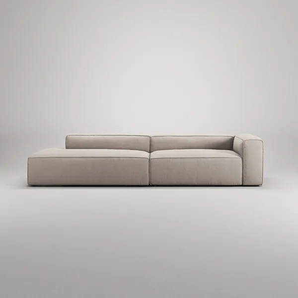 Grand 3-Sitssoffa öppet avslut Vänster Minetyg Sandshell Beige