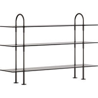 Keen Hyldesystem Med 3 Hylder 160 cm Sort Messing / Tonet Glas