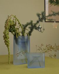 Ridge Vase Frostet Glas 35 cm Lyseblå