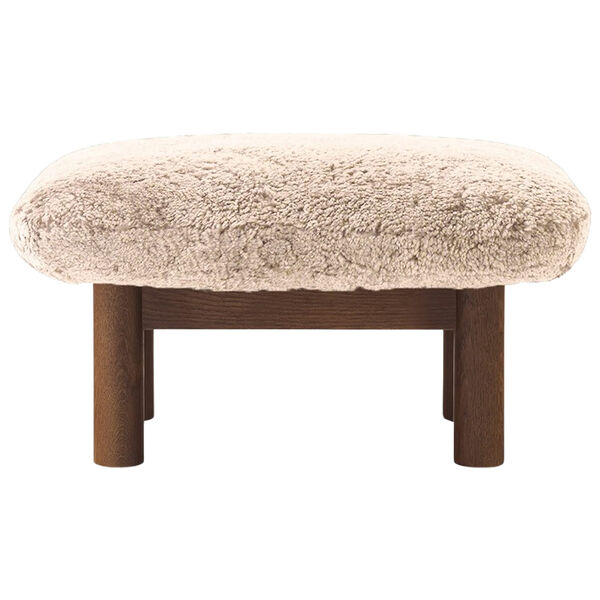 Brasilia Ottoman Mørkbeiset Eik Sheepskin Nature
