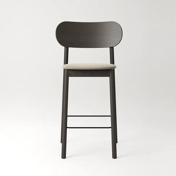 Elephant Barstol Mörk Ek / Beige Sammet