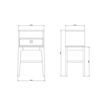 Höllviken Bedside Table Tall Legs Light Grey