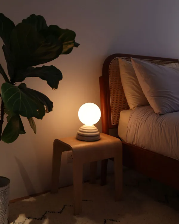 Wake Table Lamp Pebble White