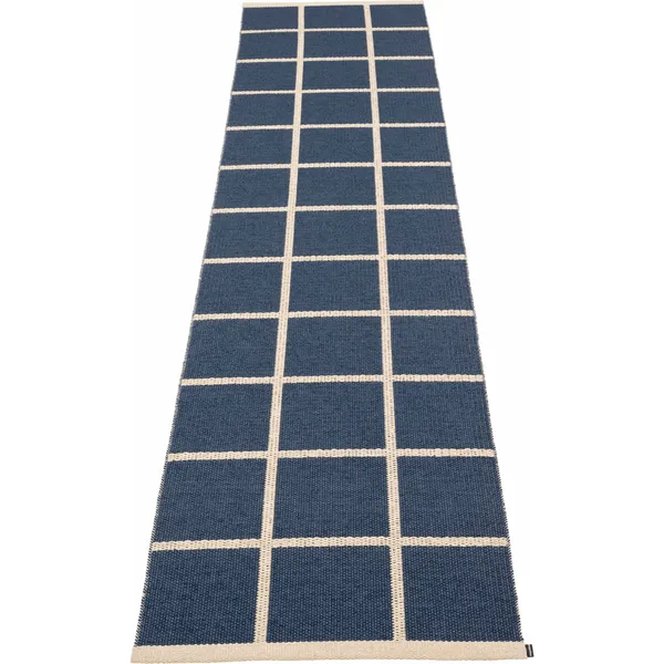 Criss Plastikmåtte Dark Blue / Cream 70x300 cm