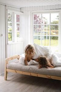 Grab Bäddsoffa Med Madrass Klarlackad / Beige
