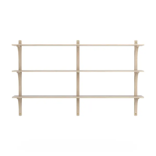 Levi Wall Shelf 180 cm Medium Aluminium / White Pigmented Oak
