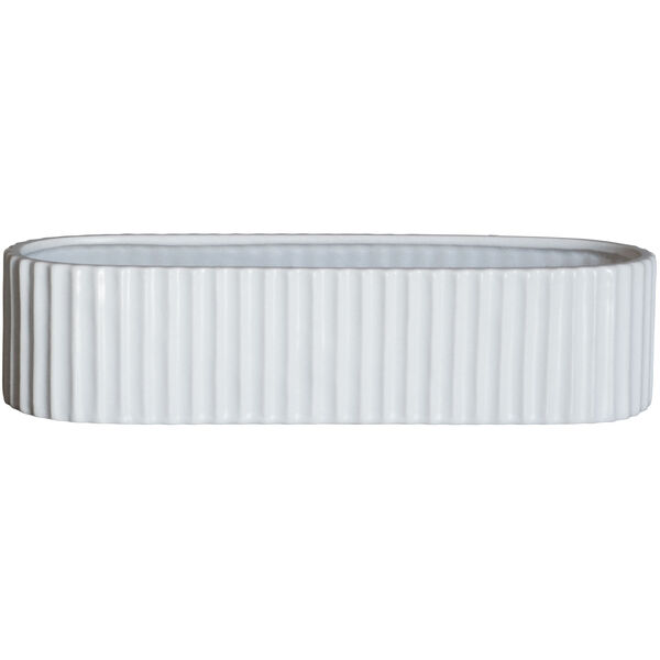 Stripe Adventslysestage 30 cm Shiny White
