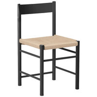 F Stol Sortlakeret Ask / Neutral Og Fremstillet Af Papirsnøre