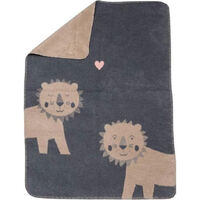 Mila Babytæppe 75x100 cm Lion Gråt / Beige