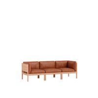 Modular 3-Seters Sofa Med Sider Eik/SA Leather Cognac
