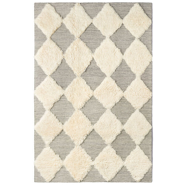 Chess Rya Uldgulvtæppe 300x400 cm Offwhite/Gråt