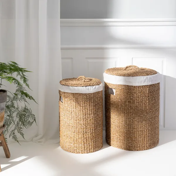 Tvättkorg Med Lock 2-pack