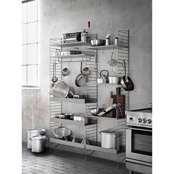 String Hylle med Lav Kant Metall 30x78 cm Beige