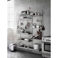 String Hylle med Lav Kant Metall 30x78 cm Beige