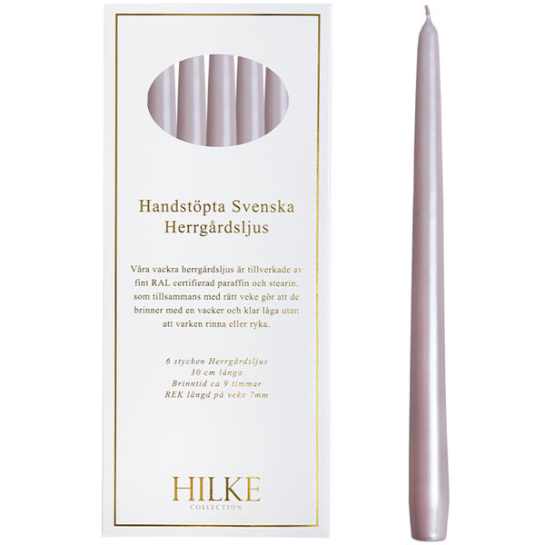 Stearinlys 30 cm 6-pk Pearl Pink