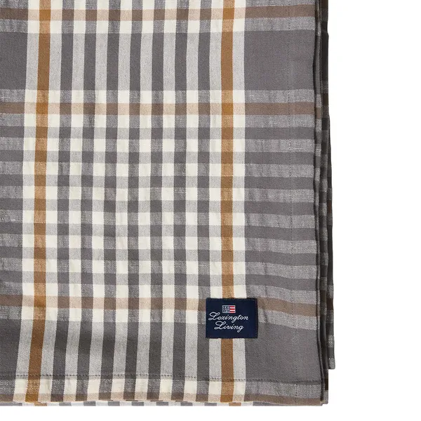 Checked Duk 150x350 cm Grå / Vit / Fudge