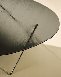 Pedrera Salongbord Strukturert Glass Røyk / Krom