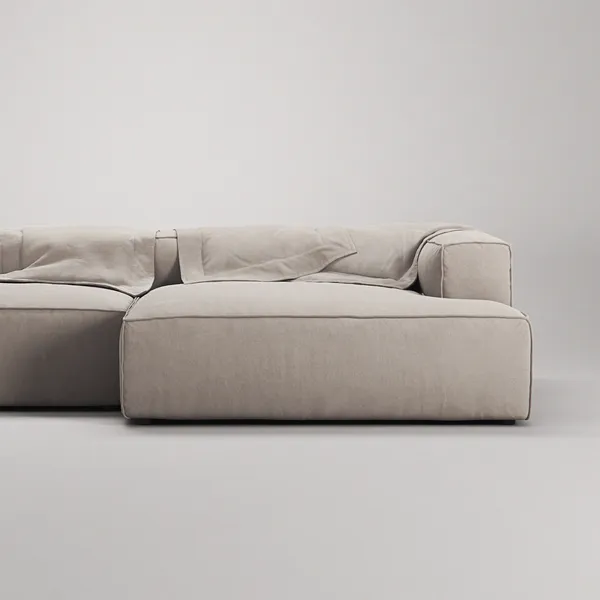 Grand 4-Personers Sofa chaiselong Højre Sandshell Beige