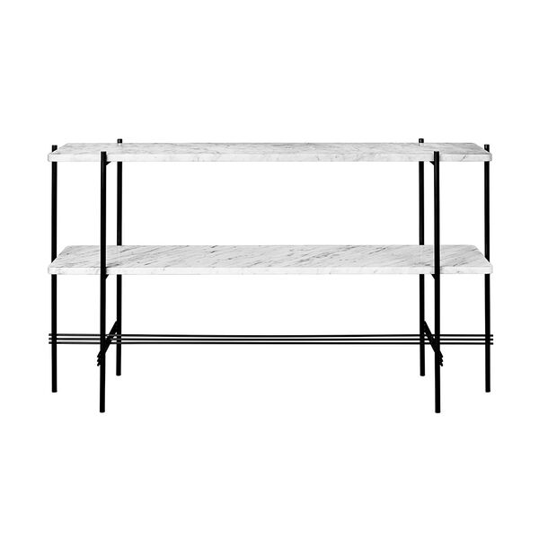 Ts Console 2 Hyllor Svart/Vit Marmor