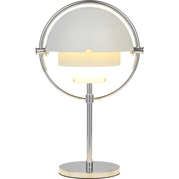 Multi-Lite Bordlampe Bærbar Krom / Hvid Halvmat