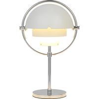 Multi-Lite Bordlampe Bærbar Krom / Hvid Halvmat