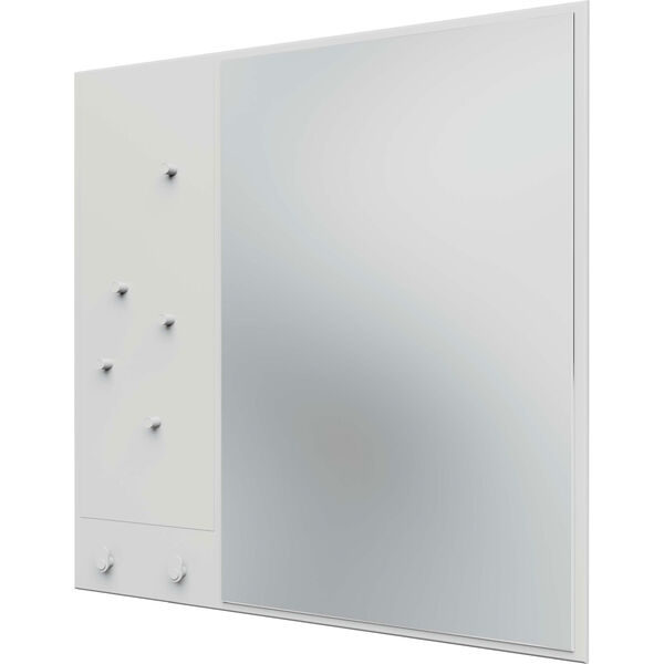 Memo Wall Mirror With Notice Board White
