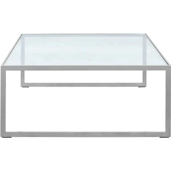 Square Soffbord 102x102 cm Silver Grey/Glas